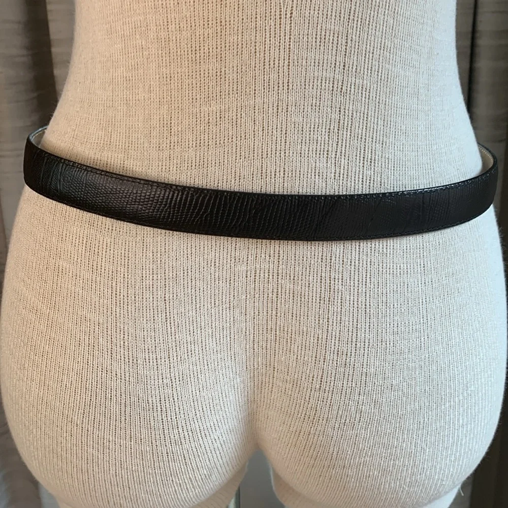 Brighton sz M museum collection black leather belt with gold and silver detail